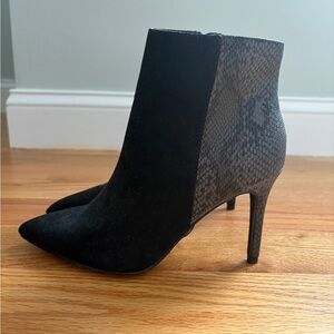 New York & Company Black and Gray Heeled Boots